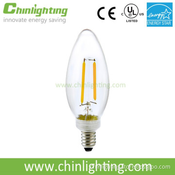 C35 led filament candle bulb UL CE ROHS Dimmable led bulbs flicker free